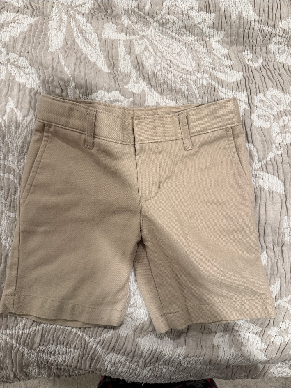 Little Boys Back to School Classic Tan Chino Uniform Shorts